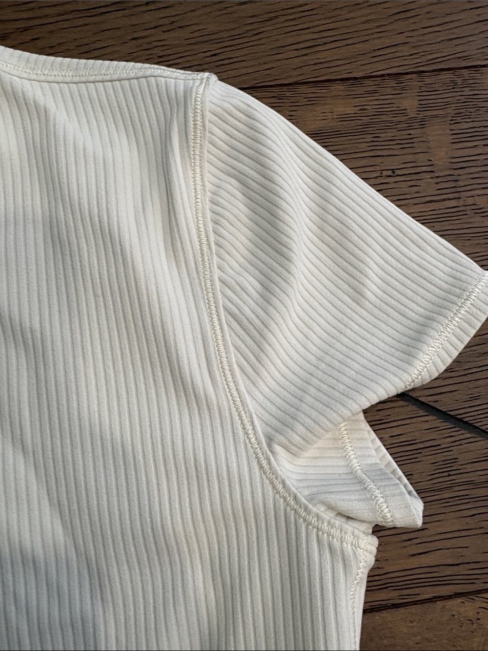Lululemon All It Takes Back Twist Ribbed Short Sleeve Shirt Cream - Picture 2 of 6